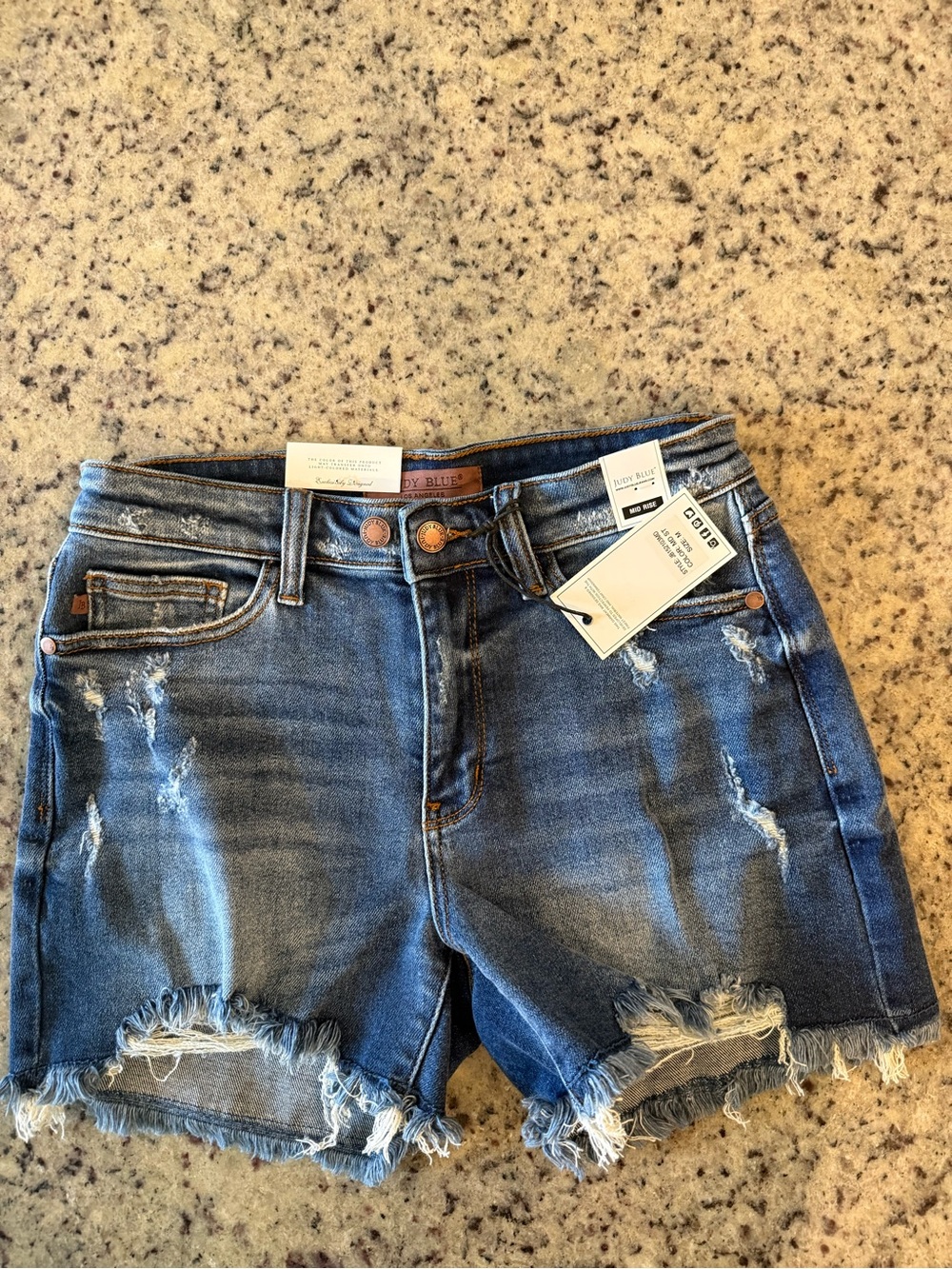 Judy Blue Medium Wash Distressed Jean Shorts